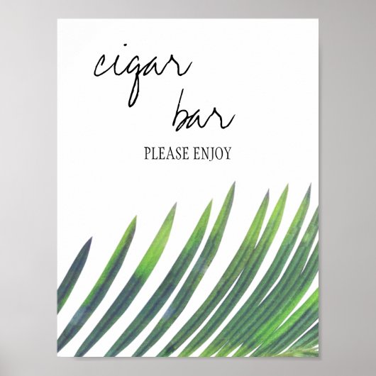Sigar Bar Sign - Greenery Wedding Poster (Voorkant)