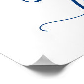 Sigar Bar Wedding Sign in Navy Blue Calligraphy Poster (Hoek)