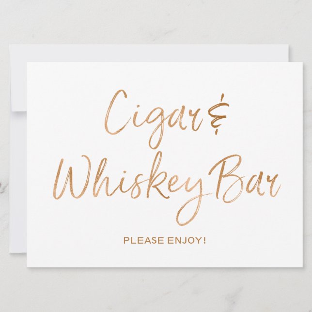 Sigar- en whiskey-bruiloft | Stylish Gold Roos (Voorkant)