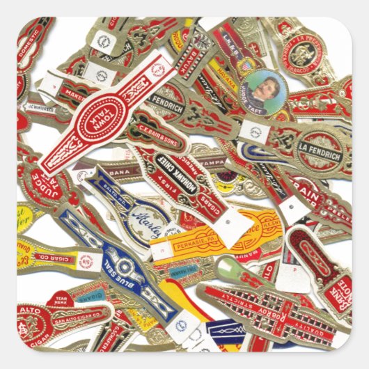 Sigar Ring Wrappers Vierkante Sticker (Voorkant)