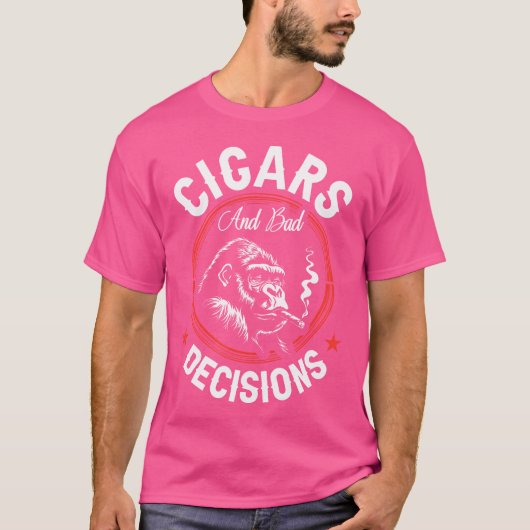 Sigaren en slechte beslissingen Kleine zwarte T-shirt (Voorkant)