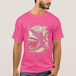 Sigaren rokend Ww Ii Vliegtuig Sigaren Haai T-shirt
