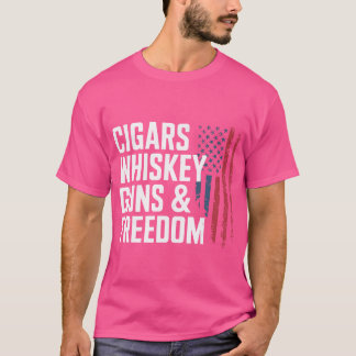 Sigaren Whiskey Pistolen en Vrijheid om sigaren te T-shirt