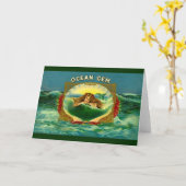 Sigarenetiket Ocean Gem mermaid Kaart (Gele Bloem)