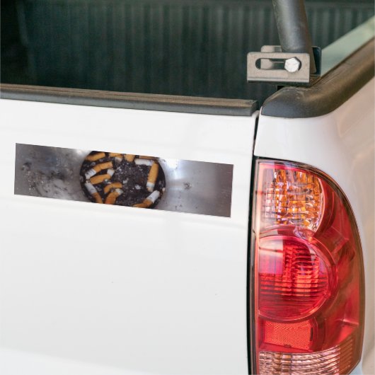 Sigarette Butts in Silver Smokers Ashtray, Funny Bumpersticker (Op Truck)