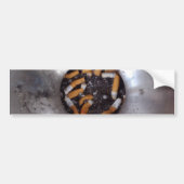 Sigarette Butts in Silver Smokers Ashtray, Funny Bumpersticker (Voorkant)