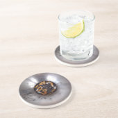 Sigarette Butts in Silver Smokers Ashtray, Funny Zandsteen Onderzetter (Zijkant)