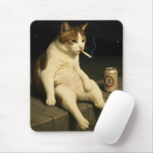 Sigaretten Kitten Grappige Roken Kat Gen Z Meme Muismat
