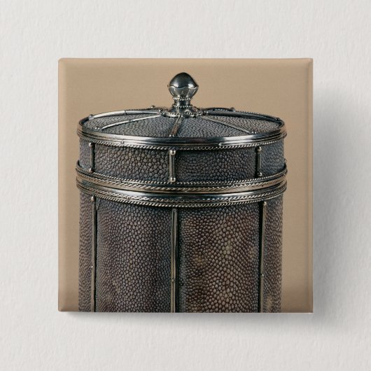 Sigarettendoos met scharnierende zijden, 1928 vierkante button 5,1 cm (Voorkant)
