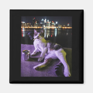 Sigarettenkitten Grappig Roken Kat Meme Stompzinni Magneet