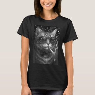 Sigarettenkitten Grappig Roken Kat Meme Stompzinni T-shirt