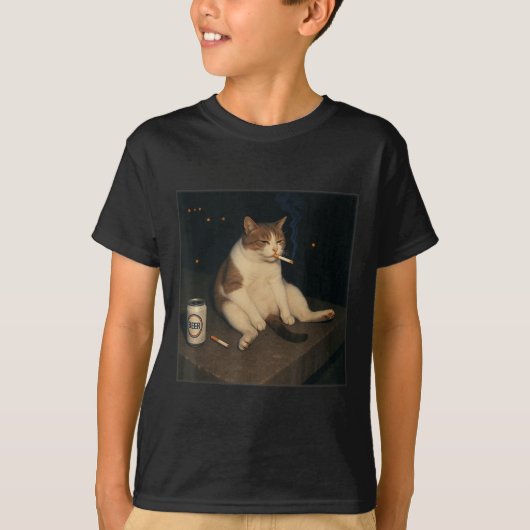 Sigarettenkitten Grappig Roken Kat Meme Stud T-shirt (Voorkant)