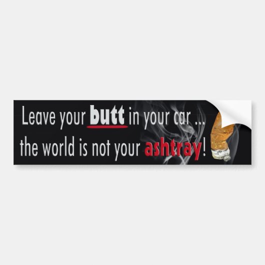 sigarettenpeuk bumpersticker (Voorkant)
