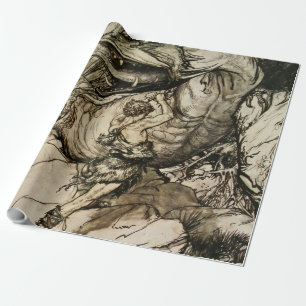 Sigfried Kills Fafner beroemd gemaakt door Arthur Cadeaupapier