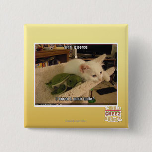 Sigh. Iz bored Vierkante Button 5,1 Cm