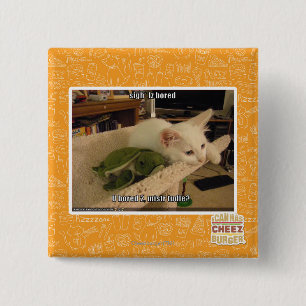 Sigh. Iz bored Vierkante Button 5,1 Cm