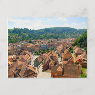 Sighisoara, dakpannen van de stad briefkaart