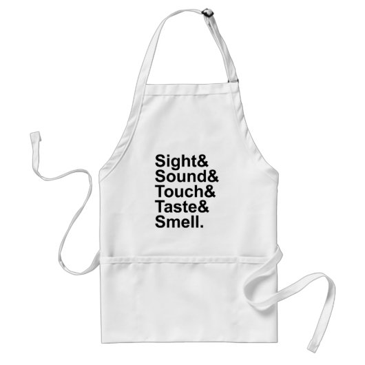 Sight Sound Touch Taste Smell | Vijf zintuigen Standaard Schort (Voorkant)