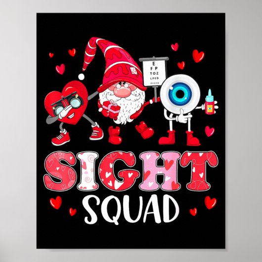 Sight Squad Optician Optometrist Dabbing Heart Val Poster (Voorkant)