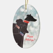 Sighthound Trio Holiday Keramisch Ornament (Links)