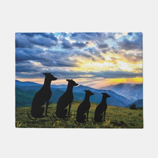 Sighthounds - Greyhound Sunset Deurmat (Voorkant)
