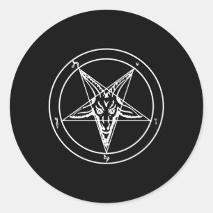 Sigil Baphomet Pentagram Occult Satanic Goat Head Ronde Sticker
