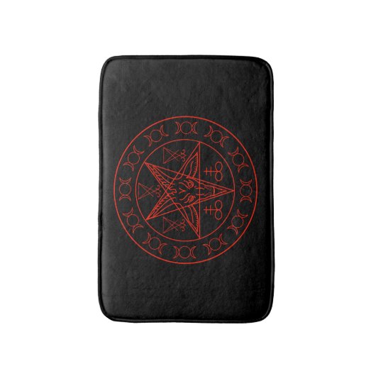 Sigil of Baphomet triple moon and sigil of lucifer Badmat (Voorkant Verticaal)