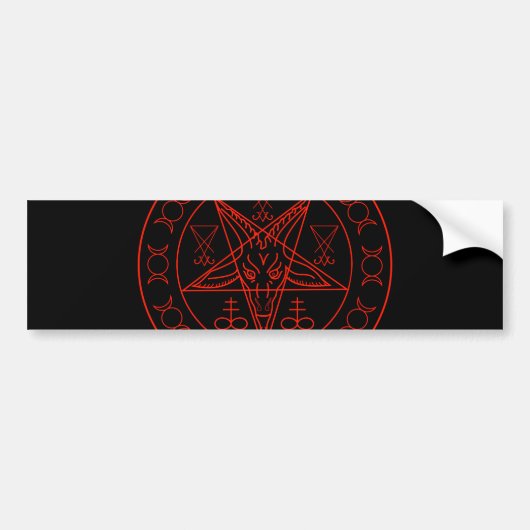 Sigil of Baphomet triple moon and sigil of lucifer Bumpersticker (Voorkant)