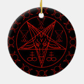 Sigil of Baphomet triple moon and sigil of lucifer Keramisch Ornament (Achterkant)