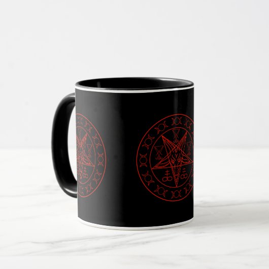 Sigil of Baphomet triple moon and sigil of lucifer Mok (Voorkant links)