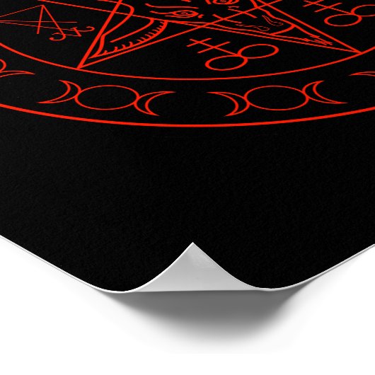 Sigil of Baphomet triple moon and sigil of lucifer Poster (Hoek)