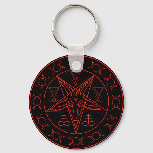 Sigil of Baphomet triple moon and sigil of lucifer Sleutelhanger (Voorkant)