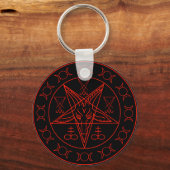 Sigil of Baphomet triple moon and sigil of lucifer Sleutelhanger (Voorkant)