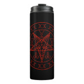 Sigil of Baphomet triple moon and sigil of lucifer Thermosbeker (Voorkant)