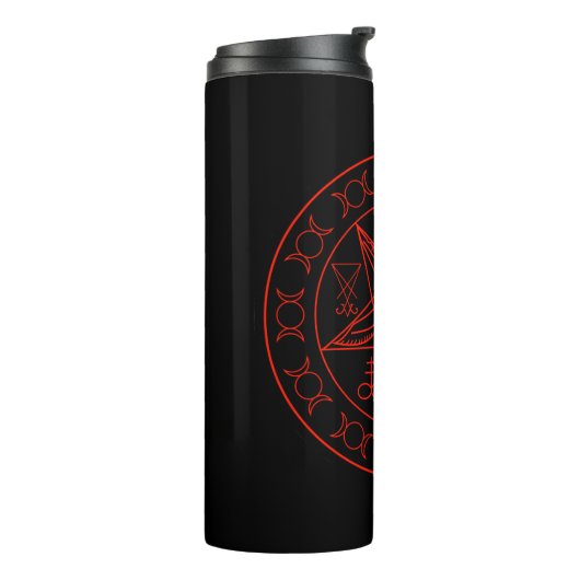 Sigil of Baphomet triple moon and sigil of lucifer Thermosbeker (Gedraaid links)