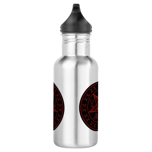 Sigil of Baphomet triple moon and sigil of lucifer Waterfles (Rechts)