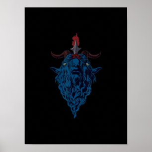 Sigil van Baphomet Goat van Mendes Satan Dark Goth Poster
