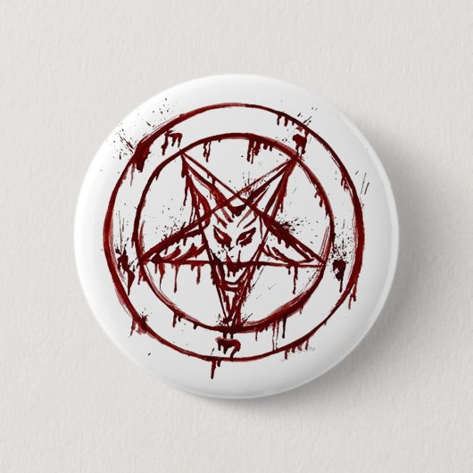 Sigil van Baphomet met geitenkop Ronde Button 5,7 Cm (Voorkant)