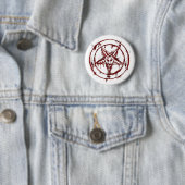 Sigil van Baphomet met geitenkop Ronde Button 5,7 Cm (In situ)