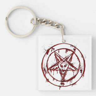 Sigil van Baphomet met geitenkop Sleutelhanger
