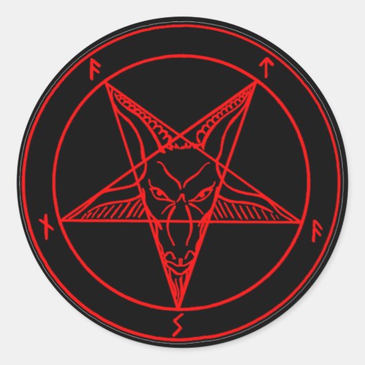 SIGIL VAN BAPHOMET RONDE STICKER (Voorkant)