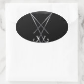 Sigil van Lucifer - Een symbool van satanisme Ovale Sticker (Tas)