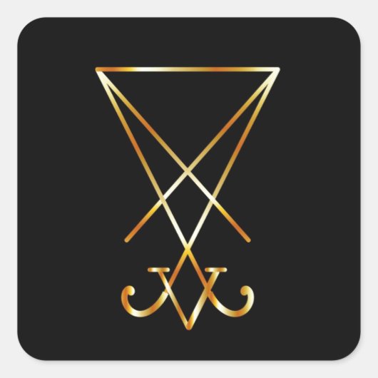 Sigil van Lucifer - Een symbool van satanisme Vierkante Sticker (Voorkant)