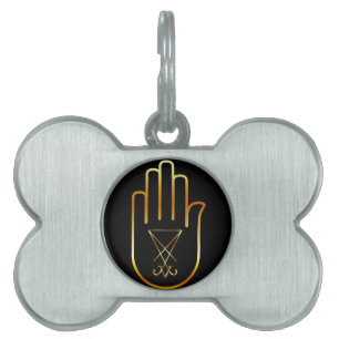 Sigil van Lucifer in een palm Huisdieren Naamplaatje