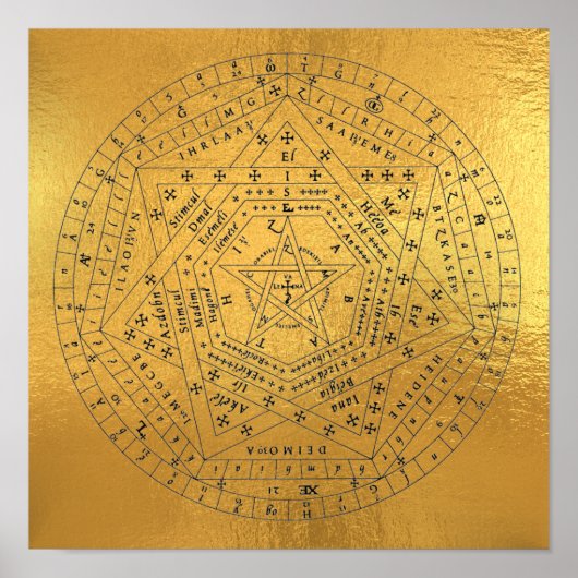 Sigillum Dei Seal of God Angelic John Dee Diagram Poster (Voorkant)