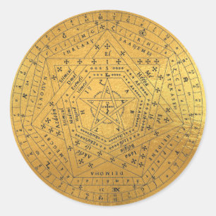 Sigillum Dei Seal of God Angelic John Dee Diagram Ronde Sticker
