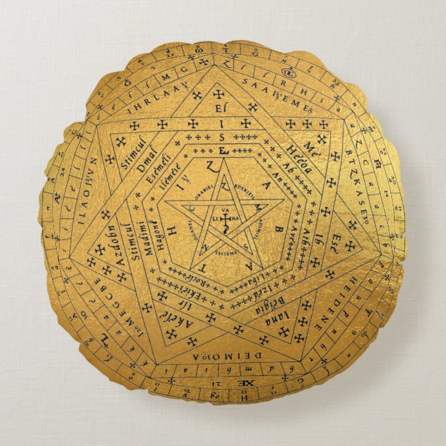 Sigillum Dei Zegel van God Engelachtig John Dee Di Rond Kussen (Voorkant)