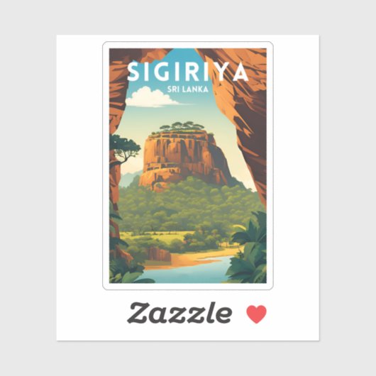 Sigiriya Traditionele Reisposter Sticker (Vel)