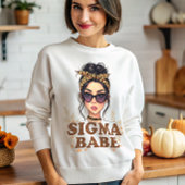 Sigma Babe GenZ Leopard Messy Bun Womens Gen Z Trui