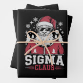 Sigma Claus Cool Santa Christmas Rizz Rizzler Meme Inpakpapier Vel (In situ)